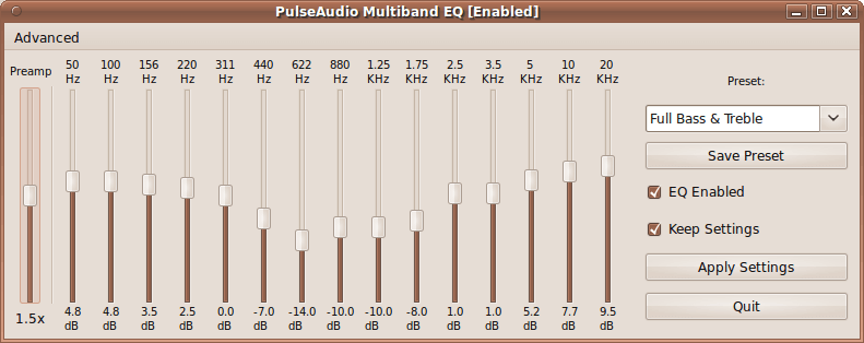 Software graphic equaliser